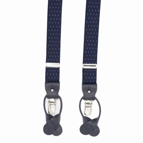 Bretelle blu pois bianchi