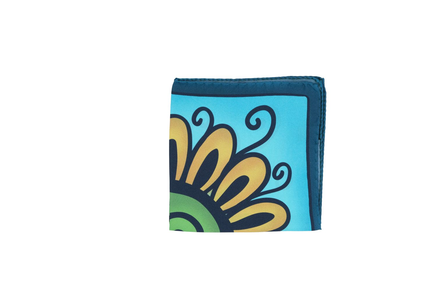 Fazzoletto da taschino in seta twill azzurro micro fantasia floreale - immagine 2