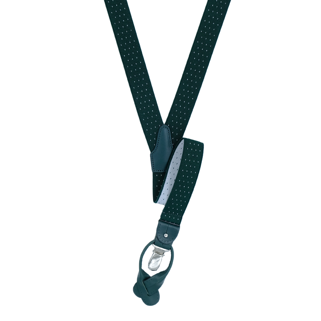 Bretelle verde pois bianchi - immagine 2