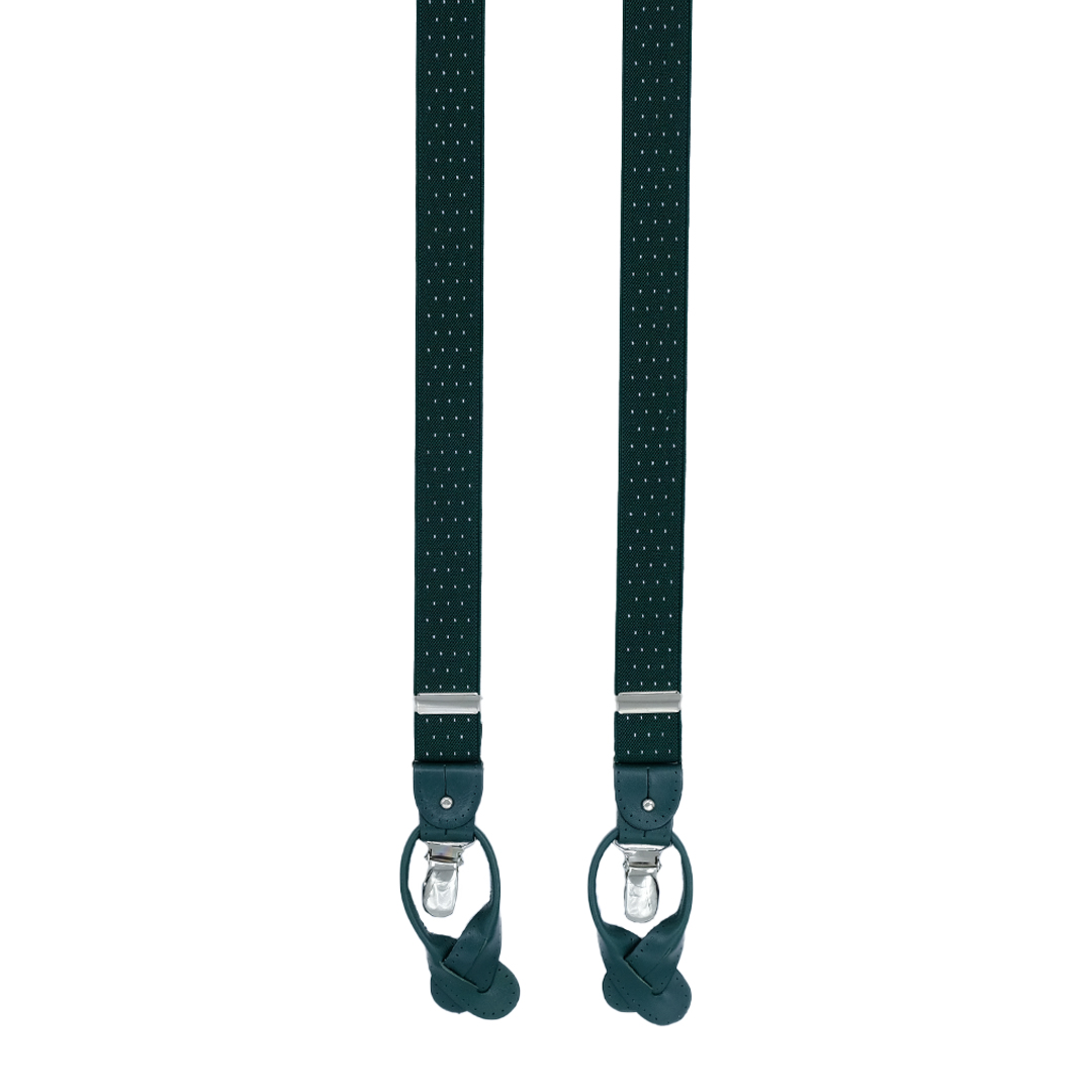 Bretelle verde pois bianchi