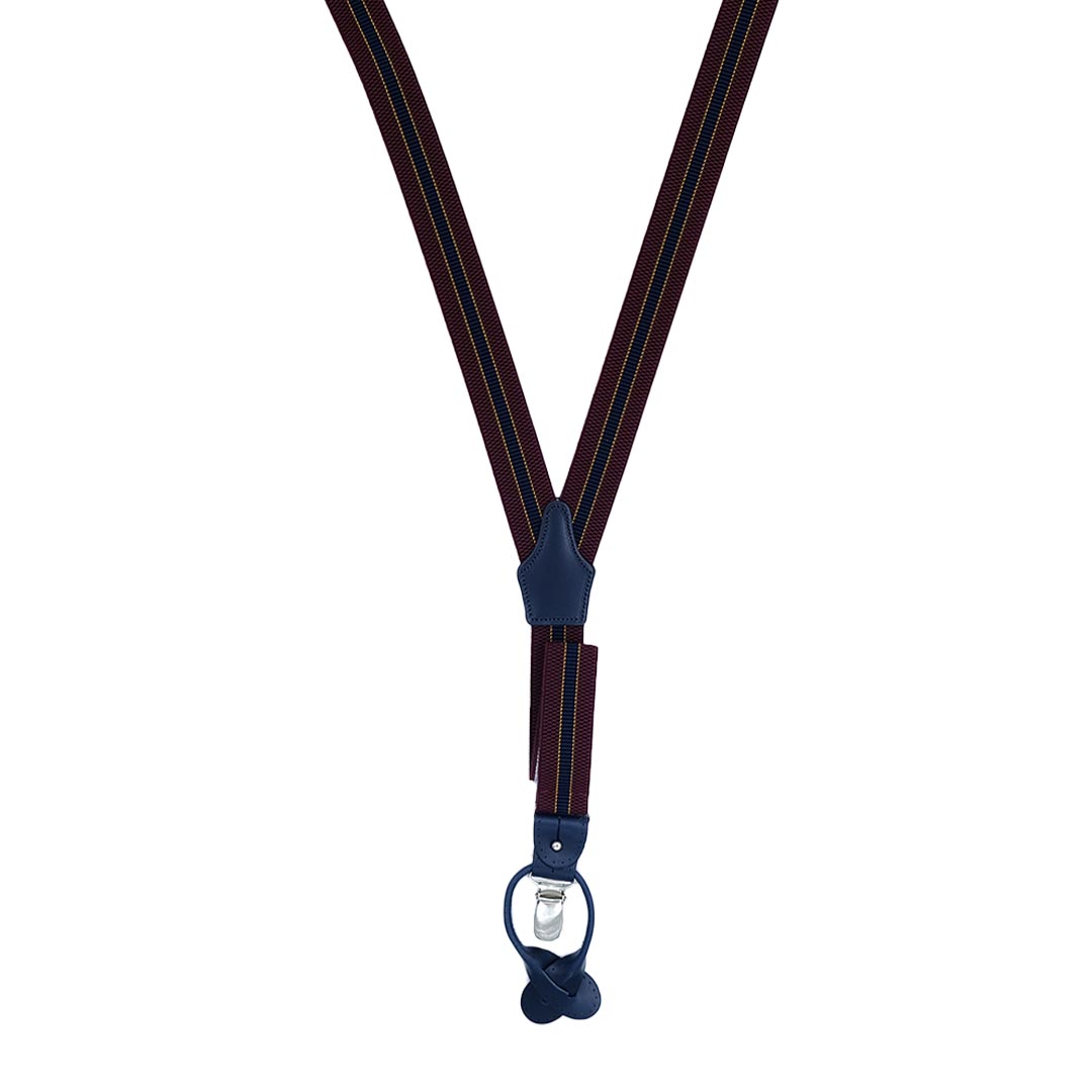 Bretelle regimental bordeaux/blu - immagine 2