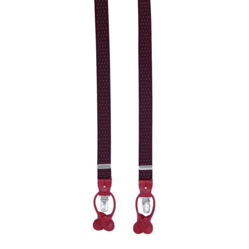 Bretelle bordeaux pois bianchi